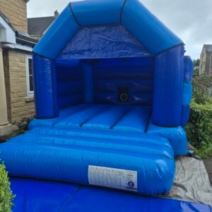 childrens disco bouncy castle blue