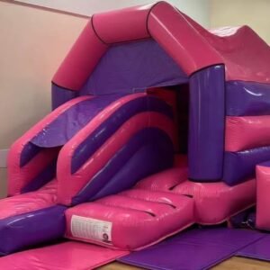 combo pink disco bouncy castle 16ft by 12ft theme bouncy castle
