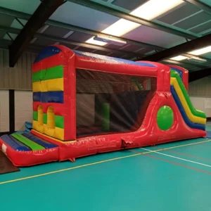 colorful inflatable play park fun run disco with front slide