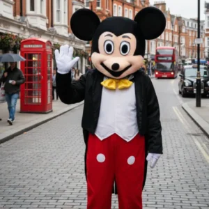 Mickey Mouse Mascote Costiume on the street